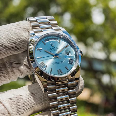 rolex day date ii ice blue dial|Rolex platinum day date price.